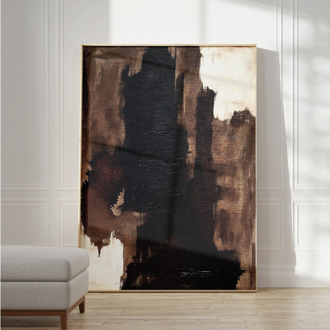 Wabi Sabi Abstract Art Print, Brown Black Neutral Decor (digital ...