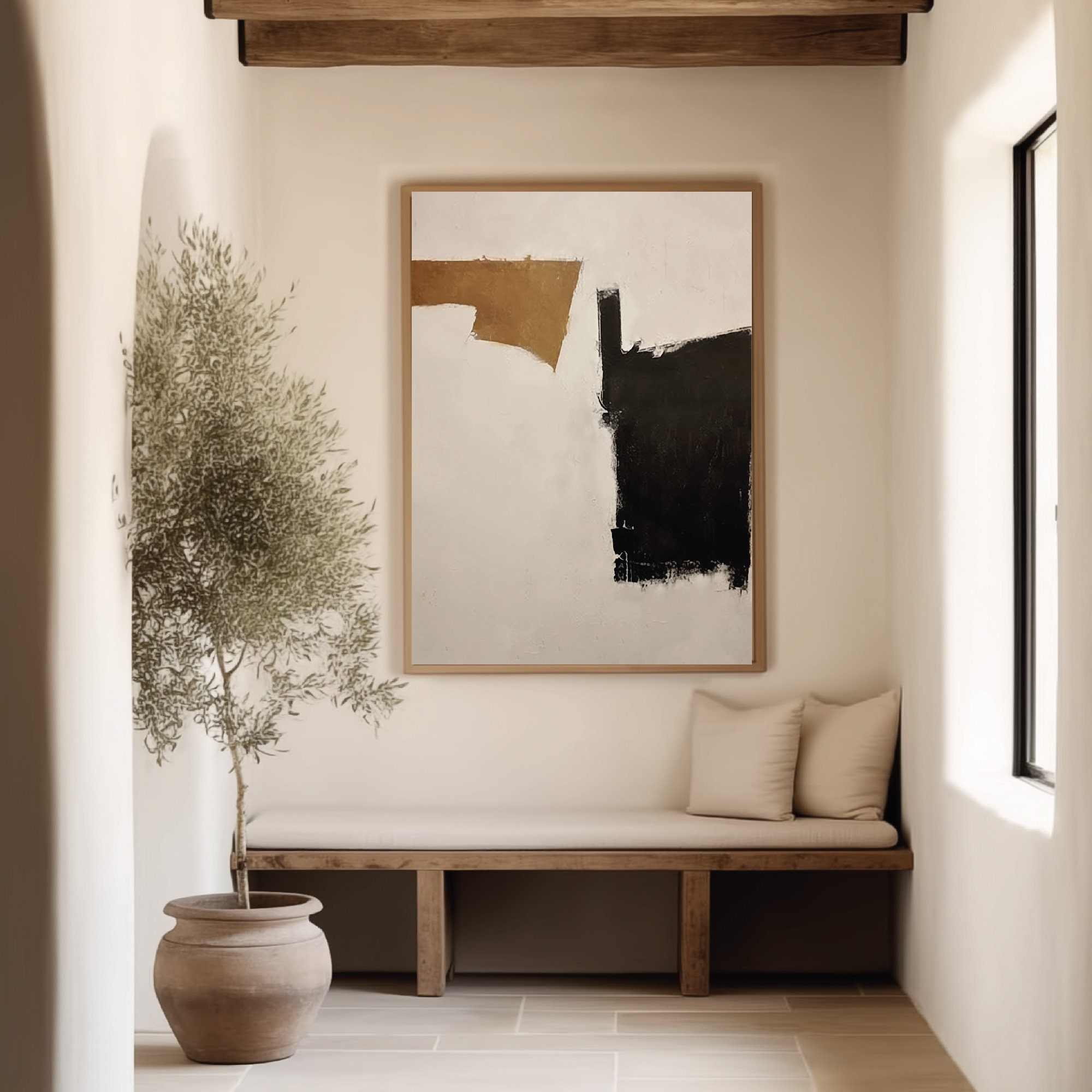 Japandi Wabi Sabi Wall Art, Digital Abstract Painting, Minimalist Print ...