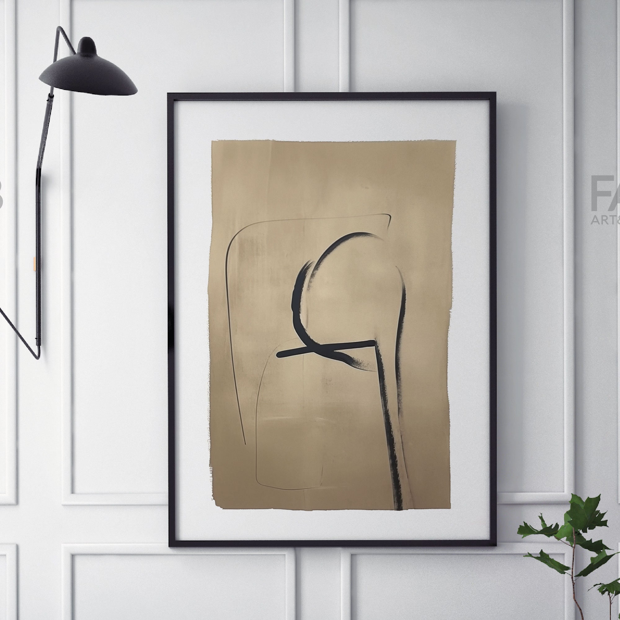 Wabi Sabi Beige Abstract Art, Beige Minimalist Painting Wall Decor ...