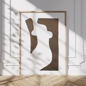 Henri Matisse Art Print Abstract, Minimalist Torso Painting, Famous Paintings, Minimal Art, Modern Exhibition Print, Brown Gallery Wall Art