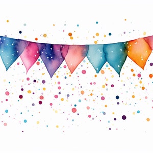 Watercolor Birthday Confetti Clipart, 10 High Quality Watercolor ...