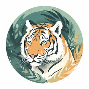 Watercolor tiger conservation Clipart, 10 High Quality tiger conservation JPGs, For Card Making, Mixed Media, Digital Paper Craft and More