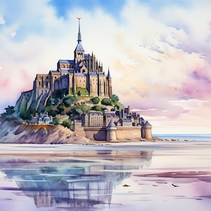 Mont Saint Michel Painting - Etsy