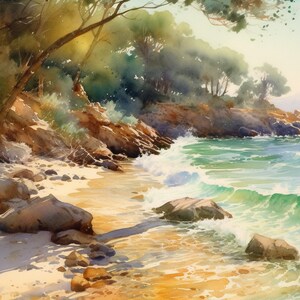 Watercolor Painting of Mallorca Clipart, 10 High Quality Painting of Mallorca JPGs, For Card Making, Mixed Media, Digital Paper Craft...