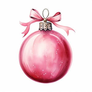 Clipart di ornamenti natalizi ad acquerello, 12 JPG di ornamenti natalizi di alta qualità, per realizzare cartoline, supporti misti, creazioni con carta digitale...