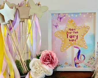 Fairy Wand Craft Station Sign: Birthday Party Printable (Digital Download)