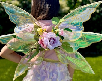 Gold Fairy Wings girls fairy dress up wings fairy birthday party idea fairy costume kids magical fairy wings renaissance - NO LETTERS