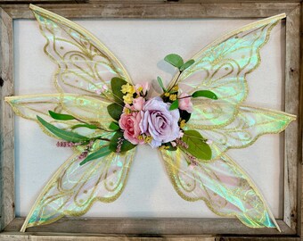Gold Glitter Fairy Wings: Girls Dress up Costume, Adjustable  display picture 3