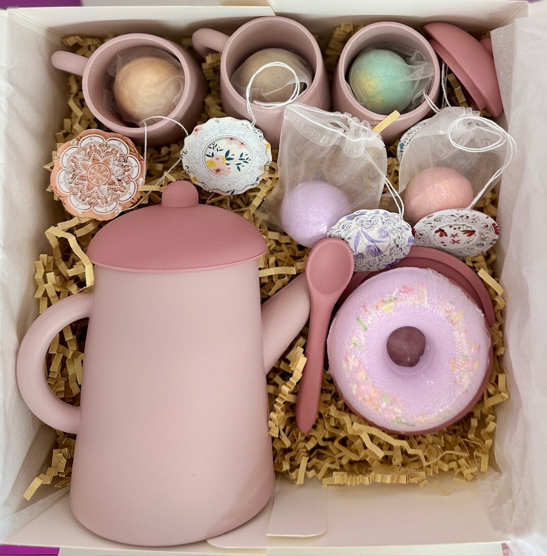 Bath Bomb Set Bathbombs for Kids Waterproof Tea Set Donut Bath Bomb Birthday Gifts Gift-for ...