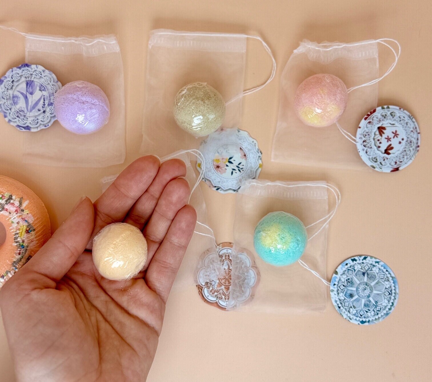 Bath Bomb Set Bathbombs for Kids Waterproof Tea Set Donut Bath Bomb Birthday Gifts Gift-for ...