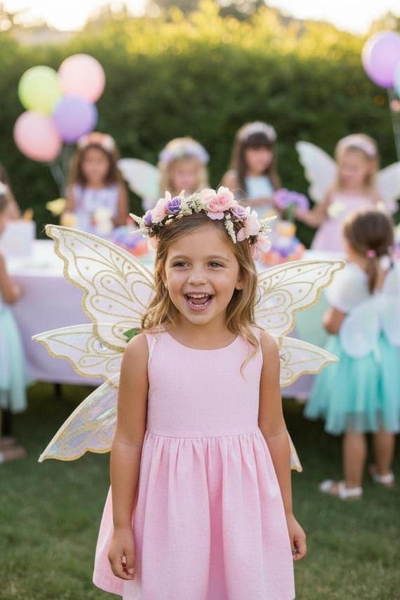 Gold Fairy Wings: Kids Dress-Up Costume, Birthday Party Prop