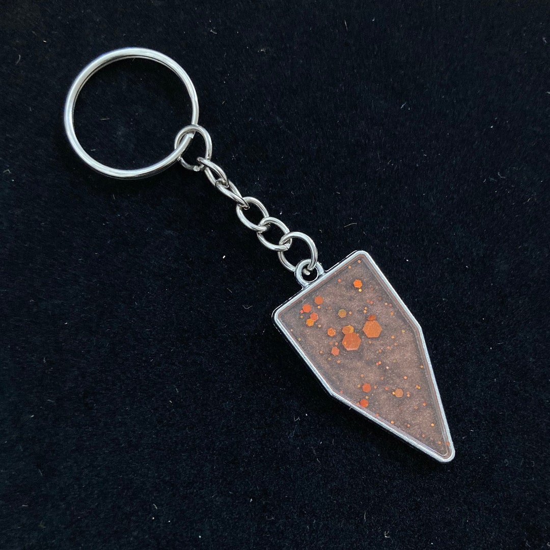 Geometric Keychains Geometric Resin Keychain: Rose Gold Glitter, Silver Hardware - Etsy
