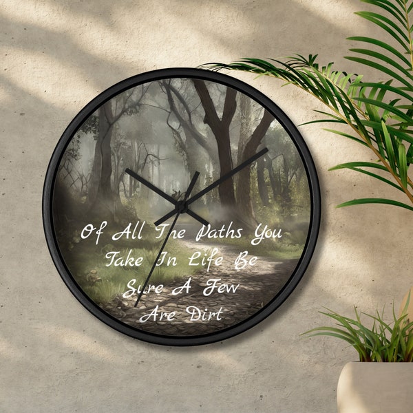 Motivational 10" wall clock for hiking and outdoors lovers, Custom inspiration wall art for nature lovers, Housewarming gift for adventurers