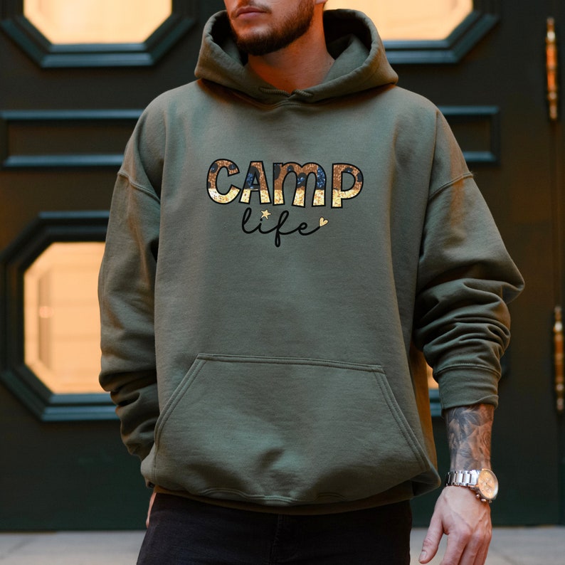 Cute Camp Life Hoodie for Outdoors Lovers, Nature Lover Crewneck ...