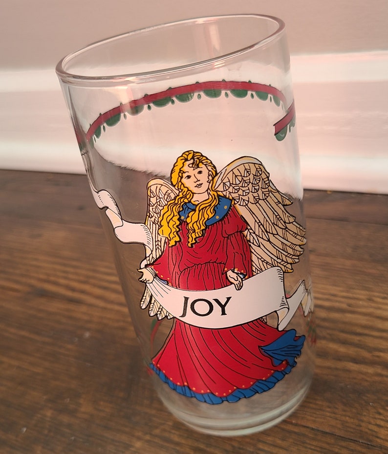 HOUSE OF LLOYD 1994 Set of 8 Christmas Angel joy Highball Drinking