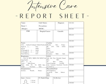 ICU Nurse Report Sheet: Comprehensive Nurse Brain (PDF)
