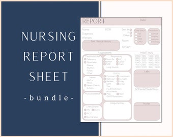 Nurse Report Sheet Bundle: ICU, Med Surg, SBAR (Digital Download)
