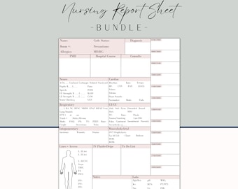 ICU Nurse Report Sheet Bundle: SBAR Handoff (PDF)