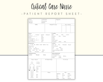 ICU Nurse Report Sheet, Nursing Brain Sheet, RN Nurse Brain, Critical Care Nursing, ICU Handoff Sheet