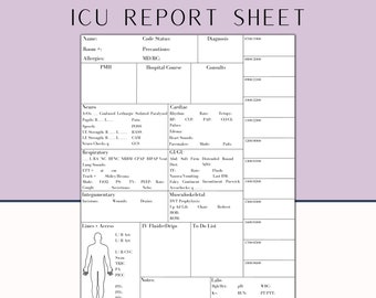 ICU Nurse Report Sheet: Nursing Brain Sheet (PDF)