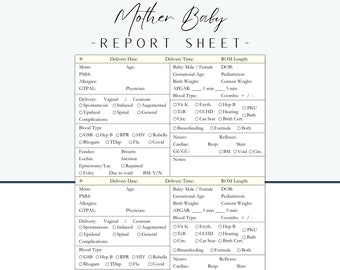 Mother Baby Nurse Report Sheet: Postpartum Handoff (PDF)