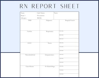 SBAR Nurse Report Sheet: Nursing Handoff Template (PDF)