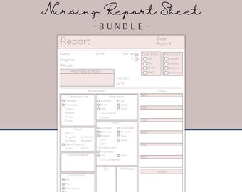 Nurse Report Sheet Bundle: Med Surg, ICU, Shift Planner (PDF)
