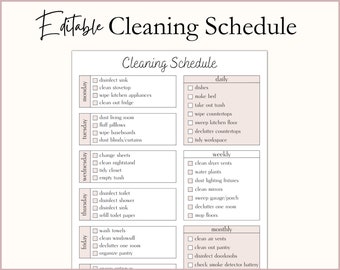 Cleaning Schedule | Cleaning Checklist | ADHD Cleaning | Family Chore Chart | Kids Chore Chart | Zone Cleaning | ADHD Chore Chart |