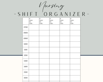 Nurse Shift Organizer: Hourly RN Brain Sheet (PDF)