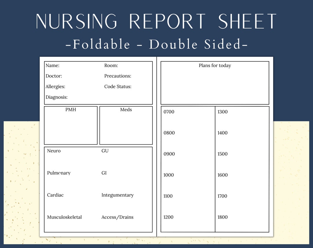 Sbar Nurse Report Sheet | ICU Report Sheet | Nurse Brain Sheet ...