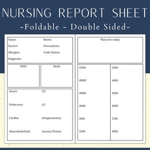 Sbar Nurse Report Sheet | ICU Report Sheet | Nurse Brain Sheet | Nursing Report Sheet | Med Surg Brain | NICU Report Sheet | Nursing Notes