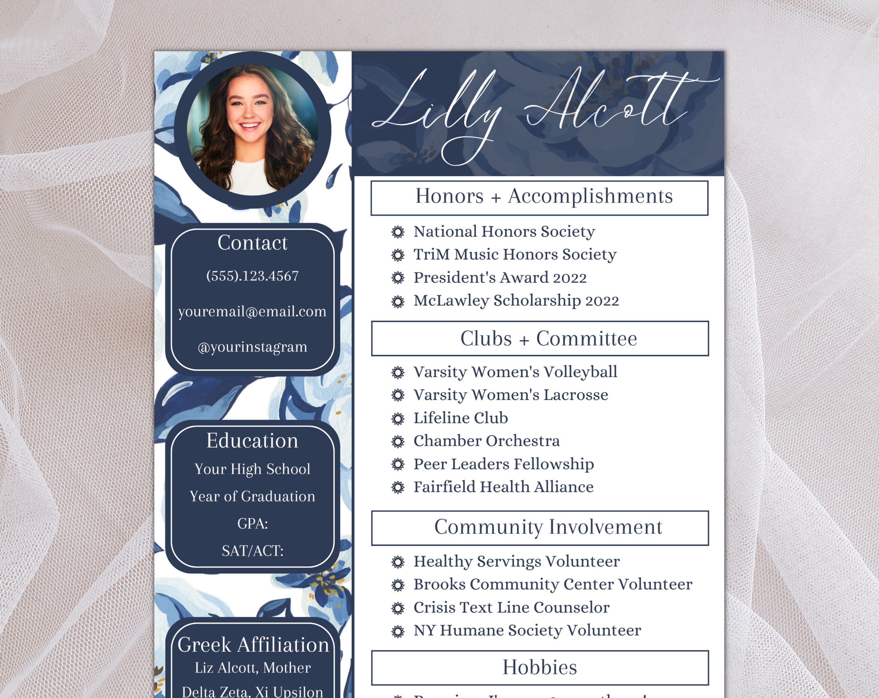 Sorority Resume Template Rush Resume - Il Fullxfull.4993210163 C32n 
