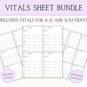Vital Signs Sheet, Nursing Bundle, CNA Report Sheet, Nurse Report Sheet, Nurse Brain, Nursing Report Sheet, Vital Signs, PCA Report Sheet