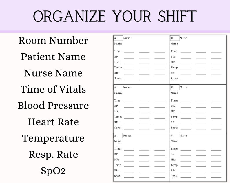 Vital Signs Sheet, Nursing Bundle, CNA Report Sheet, Nurse Report Sheet