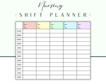 Nurse Brain Sheet: Hourly Patient Care Organizer (PDF)