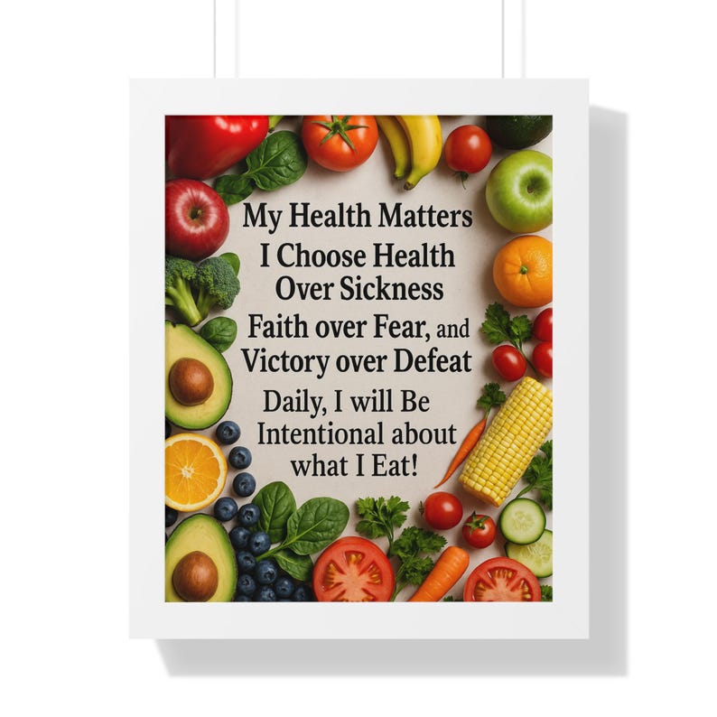 Health Motivational Wall Art, Inspirational Framed Vertical Poster for ...