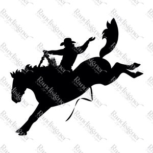 Saddle Bronc Rider Silhouette PNG SVG