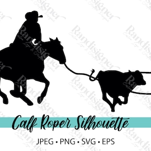 Calf Roper Silhouette PNG SVG