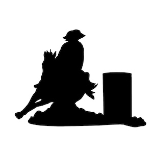 Rodeo Barrel Racer Silhouette PNG SVG