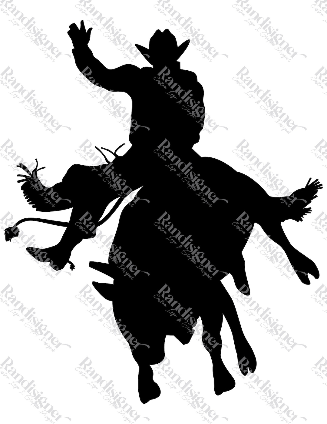 Bull Rider Rider Silhouette PNG SVG - Etsy
