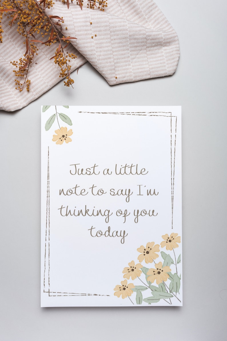Digital thinking of you card, Printable PNG, PDF image 1