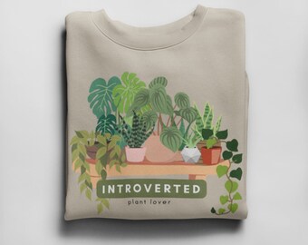 内向的な植物愛好家のクルーネック スウェットシャツ | 観葉植物のスウェットシャツ | Unixes スウェットシャツ