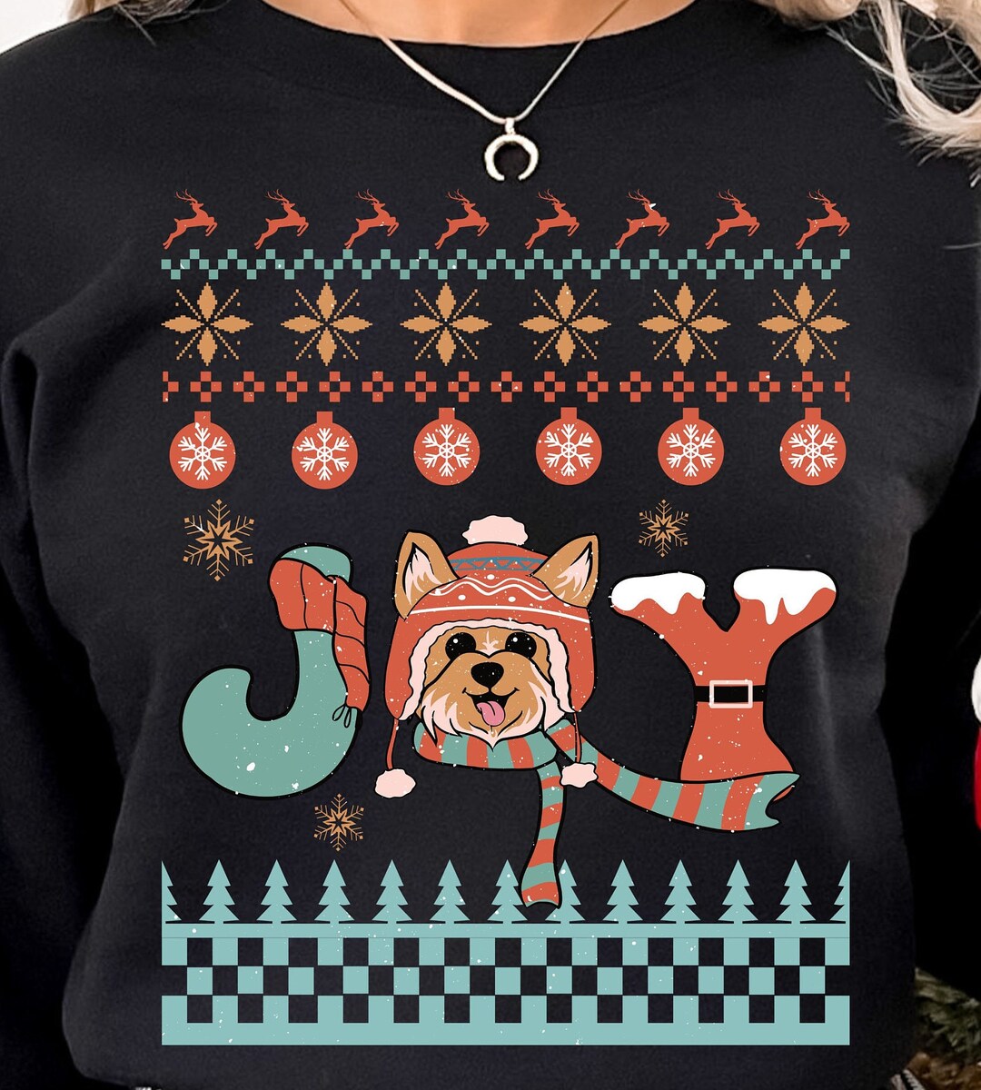 Ugly Christmas Sweater Dog Style Sweat Shirt. Christmas Shirt Etsy Ugly Christmas Sweater With Dogs