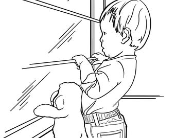 Custom Coloring Page - 1 to 2 People/Pets