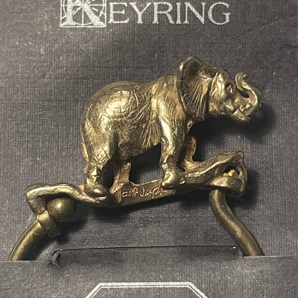 Christopher M. Jupp Brass Elephant Key Ring