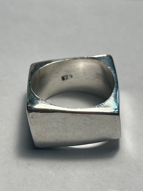 Vintage square silver ring - Gem