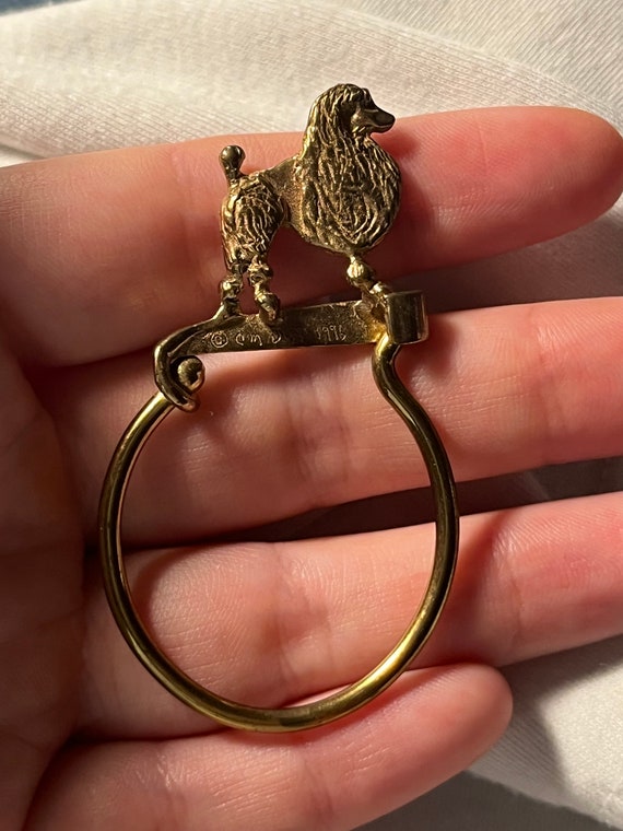 Christopher Jupp Handwrought Brass Dog Key Ring 1… - image 2