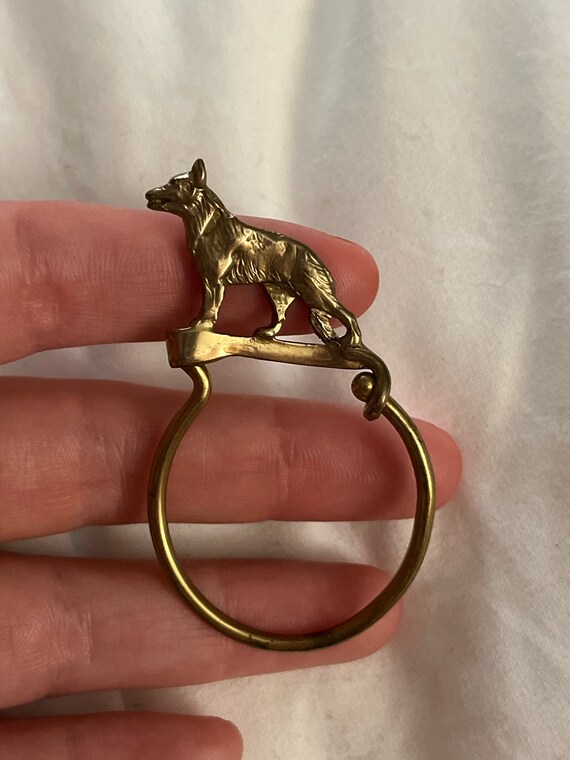 Christopher Jupp Handwrought Brass Dog Key Ring 1… - image 2
