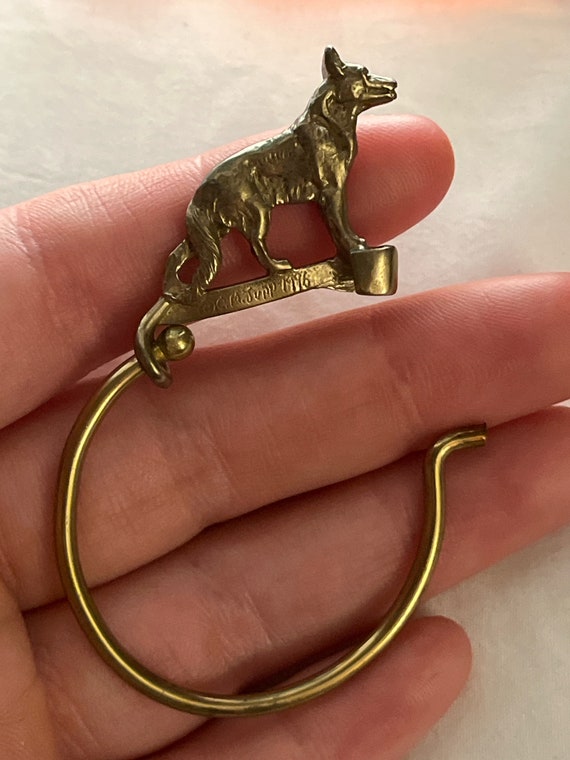 Christopher Jupp Handwrought Brass Dog Key Ring 1… - image 3