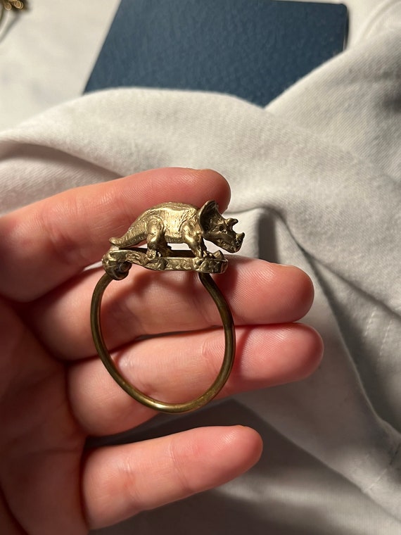 Christopher Jupp Handwrought Brass Rhino Key Ring… - image 4